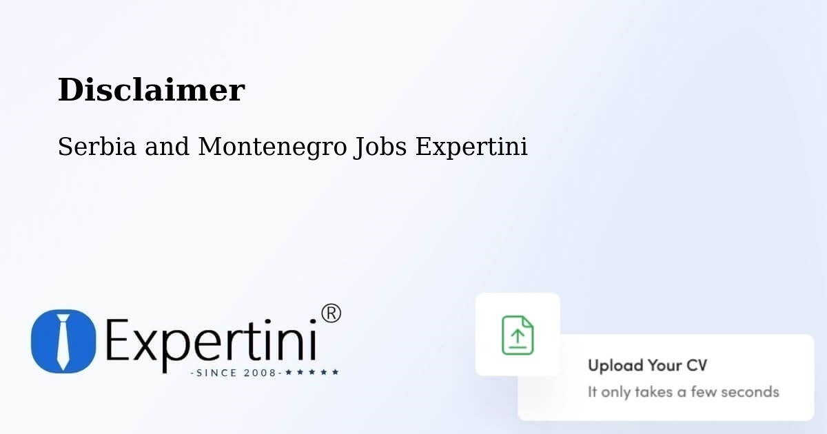 Disclaimer – Ottawa - Serbia and Montenegro Jobs Expertini